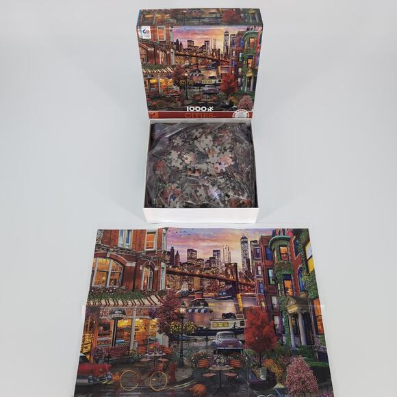 Ceaco 1000 Piece "Cities" by David MacLean Jigsaw Puzzle with Poster - GUC - Picture 2 of 12